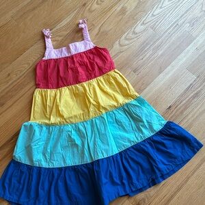 Rainbow dress with bow straps from Hanna Andersson